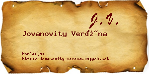 Jovanovity Veréna névjegykártya